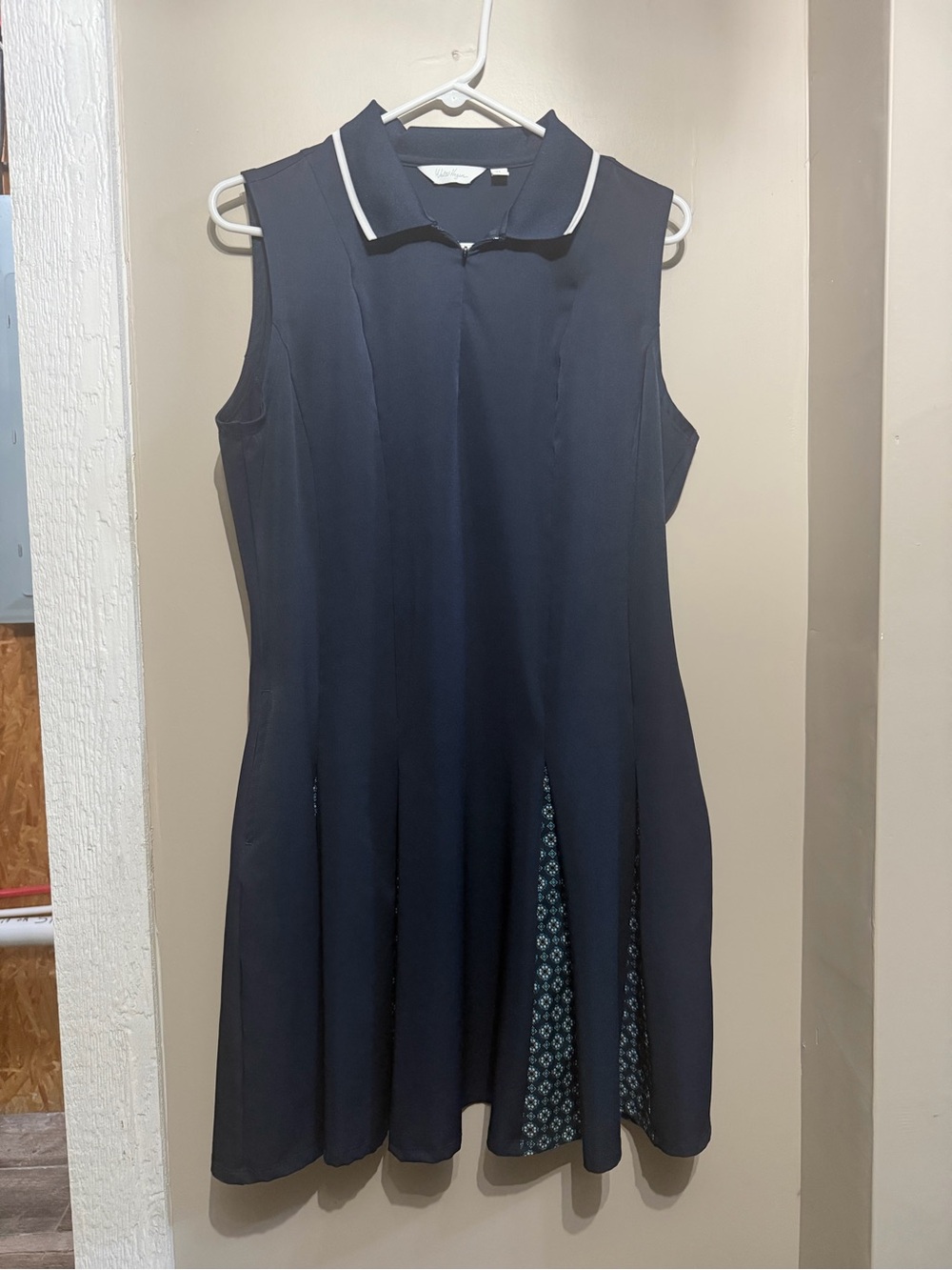Walter Hagen Navy Sleeveless Polo Dress with Contrasting Trim
